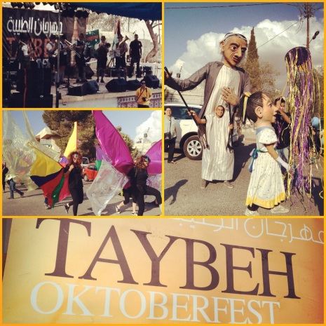 Bavarian band and parade members from Taybeh's Oktoberfest