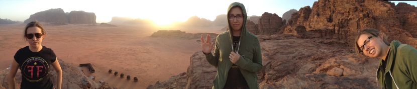 On a mountaintop in Wadi Rum